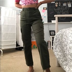 army green high waist jeans